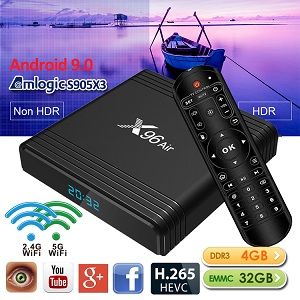 X96 Air Smart TV Box Android 9.0 4+32GB Amlogic S905X3 quad core Android TV Box Support Voice Remote BT Wifi