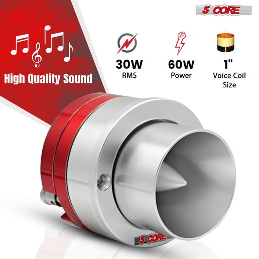 5 Core 3,5 Inch Tweeters 60W Max 30W RMS 25,4mm Voice Coil Super Tweeter Car Audio - TW ND 02 Rød