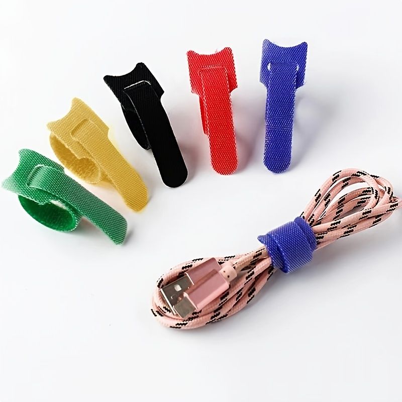 20 Random Colors PCS Reusable Fastening Cable Ties; Adjustable Cord Organizer Ties For Organizing Home Office Tablet Laptop PC Elect