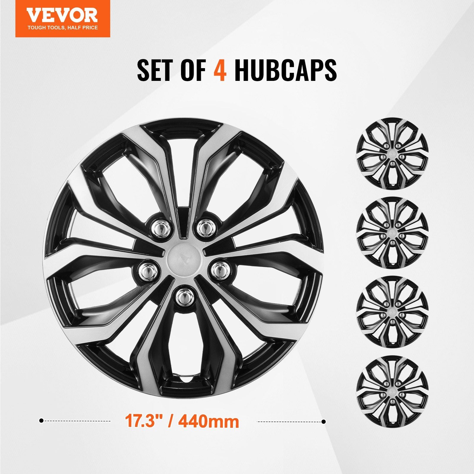 Vevor 16 "Rim Rim Cover Hubcaps مجموعة من 4 hubcap متينة لجميع استخدام الطقس