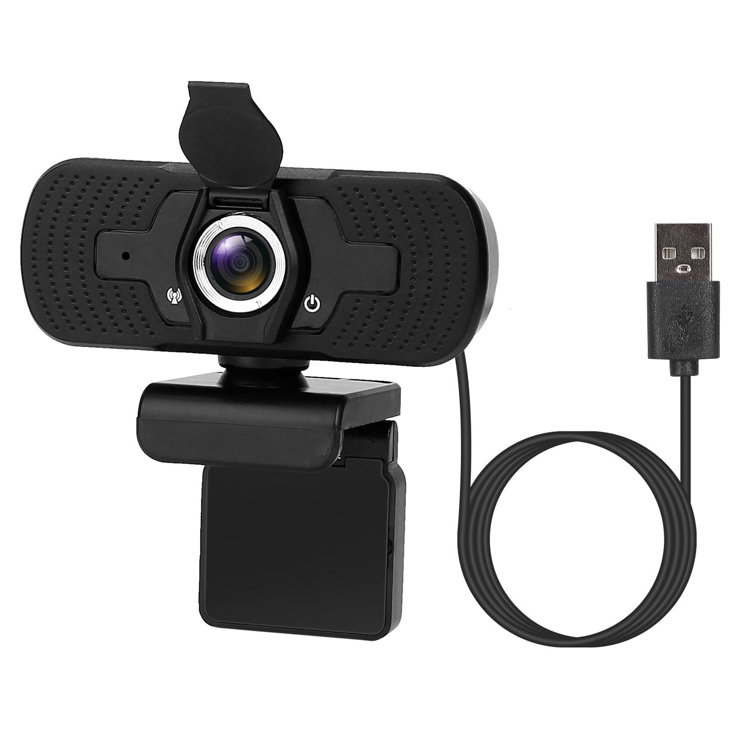 FHD 1080P USB Webcam w/ Microphone Privacy Cover Rotatable Clip Streaming USB Camera Plug at Maglaro