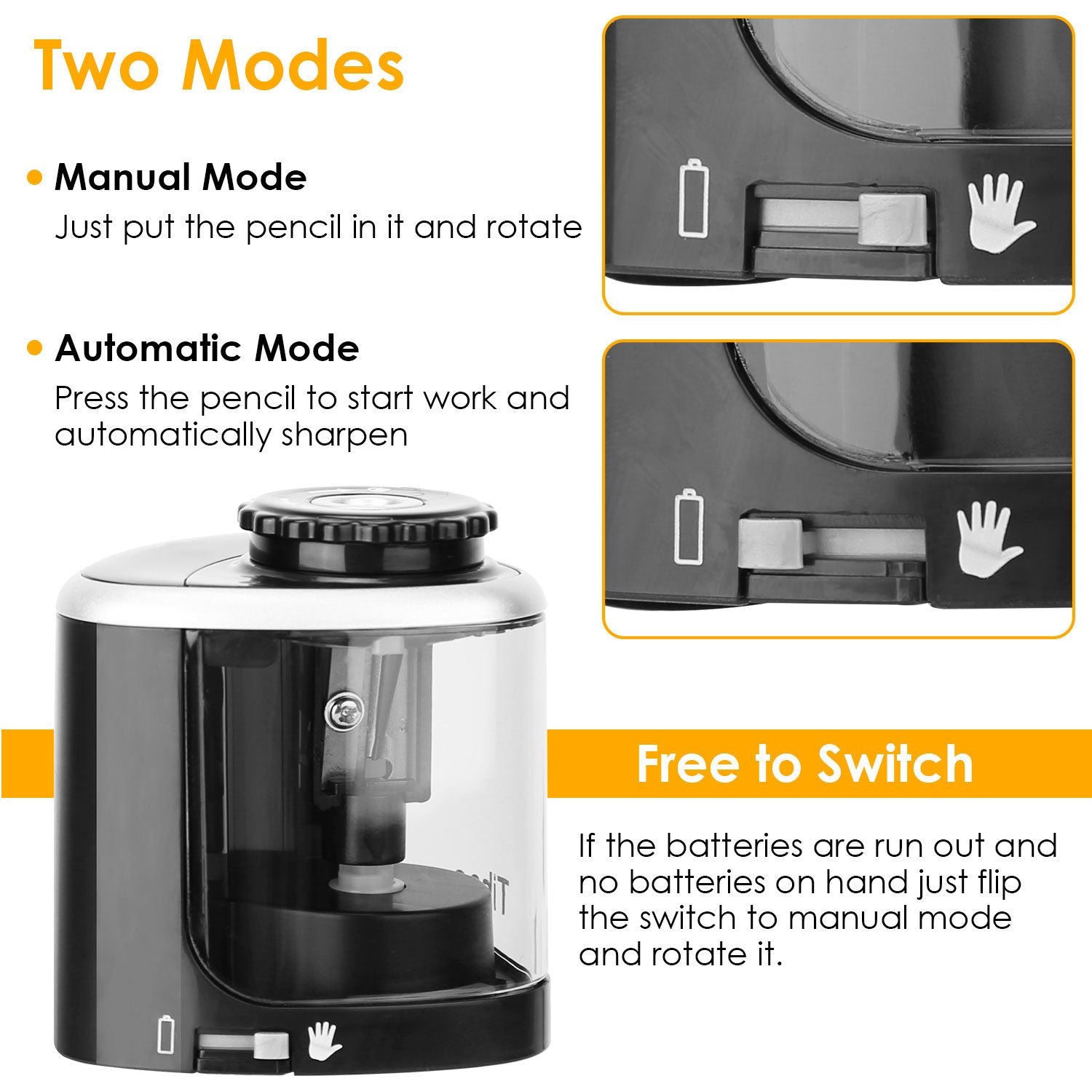 Affilo per matita elettrico Manuale automatico Affiliatore a matita a matita Affila a matita alimentata a batteria