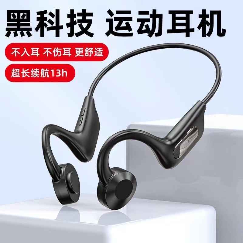 Bone Conduction Headphones Waterproof Open Ear Wireless Earbuds Bluetooth Long Playtime Sports Headset With Mic Sweatproof Premium Sound Air Conduction Earphones For Running Sports Swimming