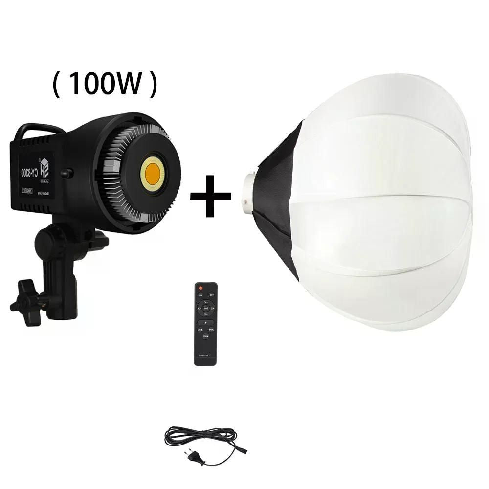 100W Potograpiya LED Video Light Daylight-Balanced Sun Lamp para sa Portrait Flash Studio Accessories YouTube Live