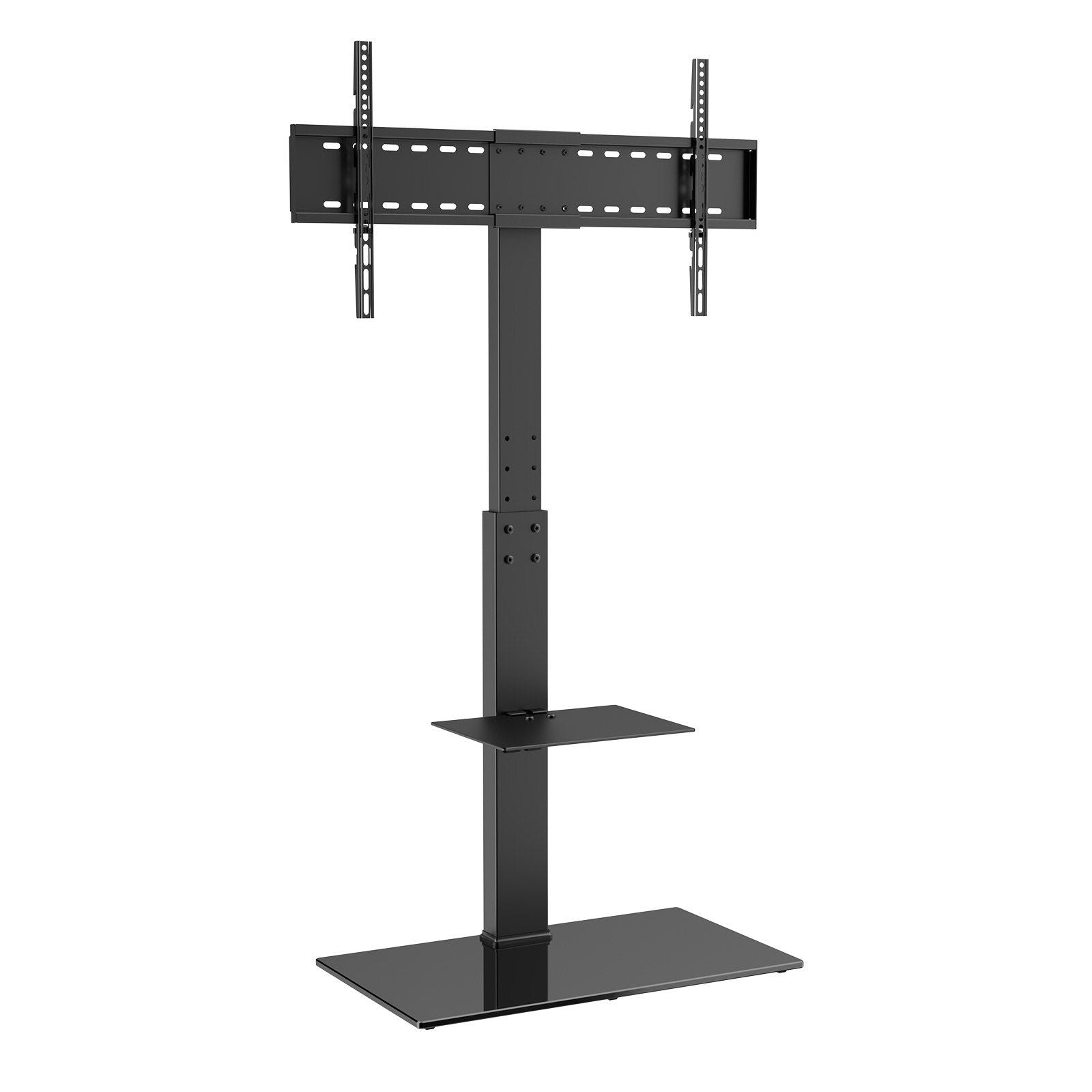 VEVOR TV Stand Mount, Swivel Tall TV Stand for 32 to 85 inch TVs, Height Adjustable Portable Floor TV Stand with Tempered Glass Base for Bedroom, Living Room