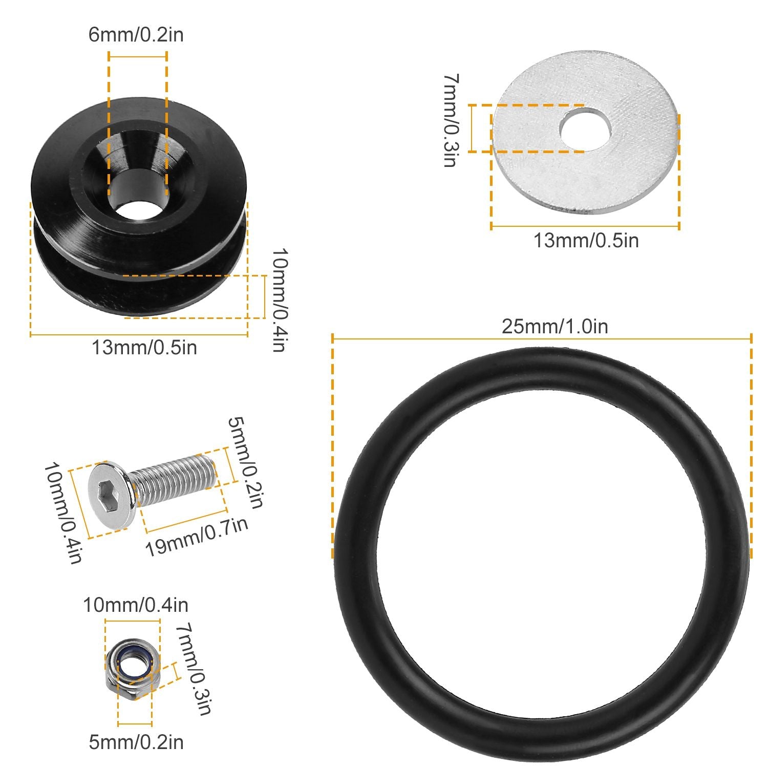 5Set Car Quick Release Bumper Fasteners Fram Bakre stötfångare Trunk Fender Hatch Lids Kit