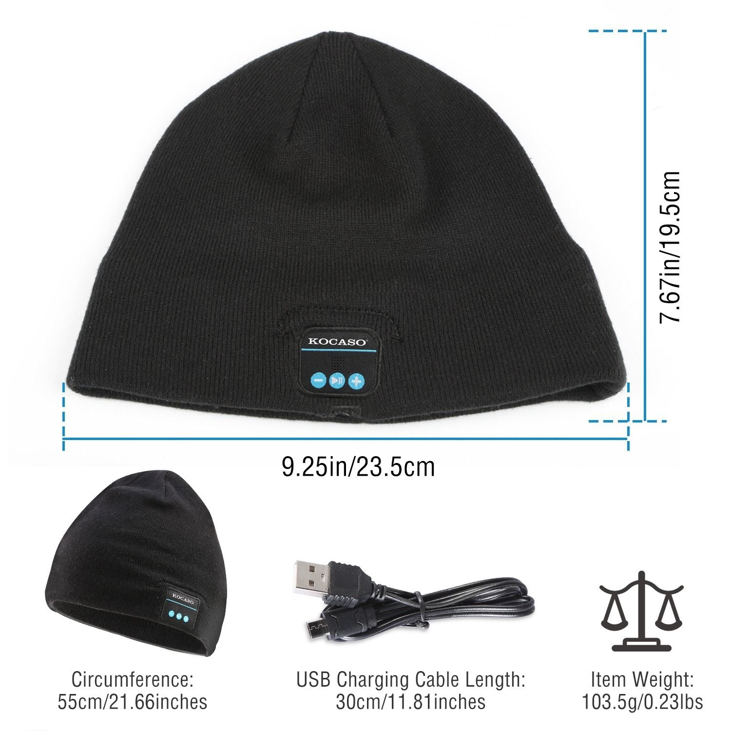 Topi headphone beanie nirkabel lembut nirkabel v4.2 pembatalan kebisingan tutup earphone stereo