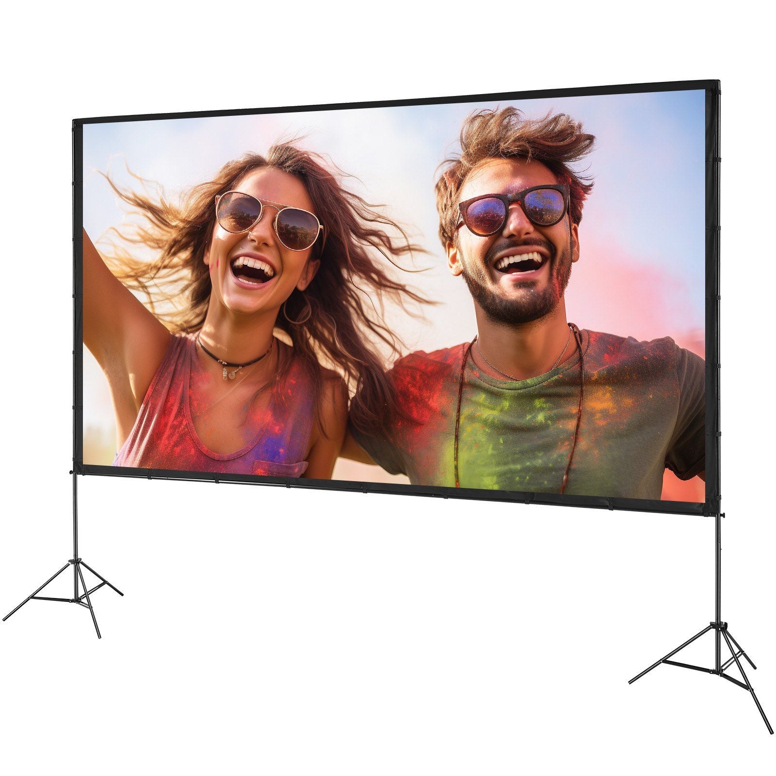 VEVOR Projector Screen na may Stand, 150 Inch 16: 9 4K 1080 HD Outdoor Movie Screen na may Stand, Wrinkle-Free Projection Screen na may Tripod at Carry Bag, Para sa Home Theatre Cinema Backyard Movie Night