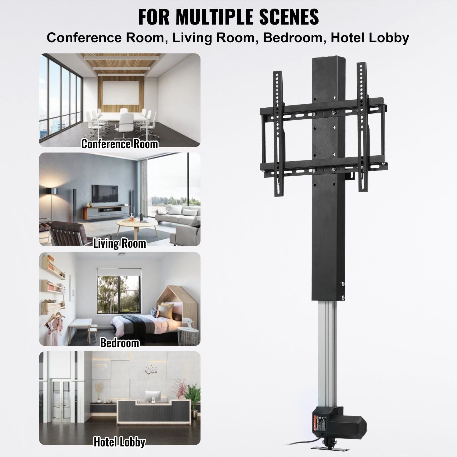 Vevor Motorised TV Lift Stroke Panjang 28 Inches Motorised TV Mount Fit untuk Maks