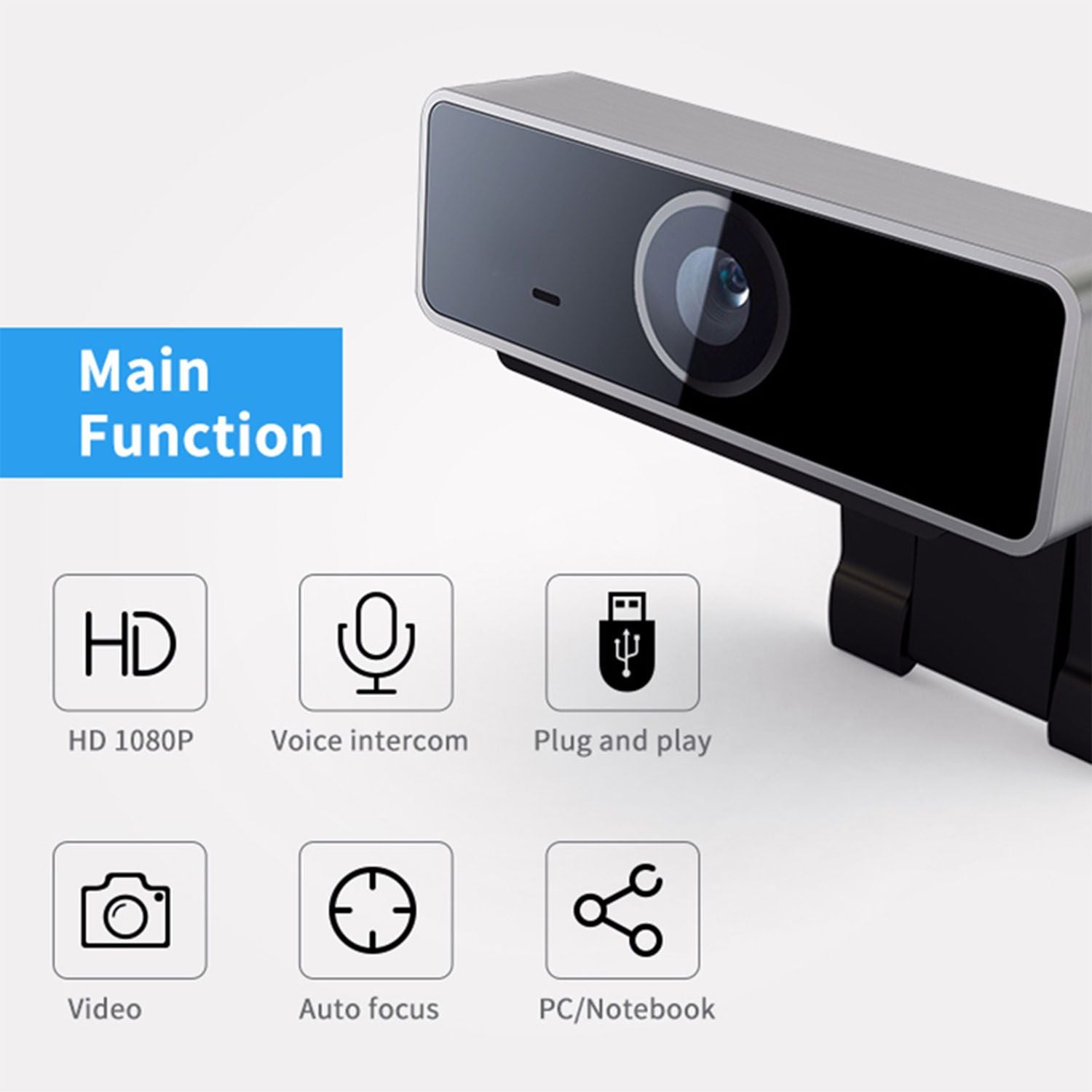 FHD 1080P Webcam USB PC Computer Webcam Auto Focus Sa Microphone 60-Degree Widescreen Desktop Laptop Webcam Live Streaming Webcam