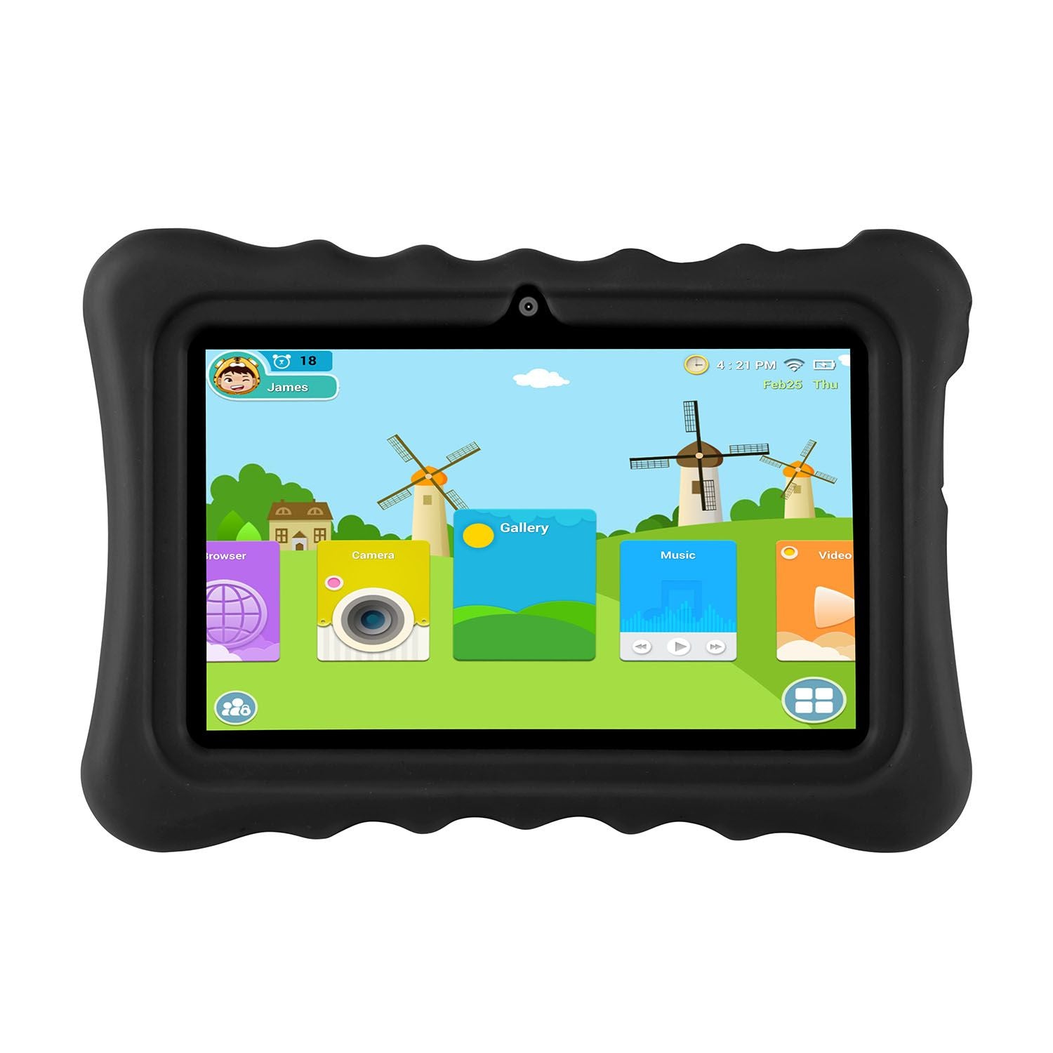 Shock-resistant Silicone Snap-on Case with Stand for 7' Tablets