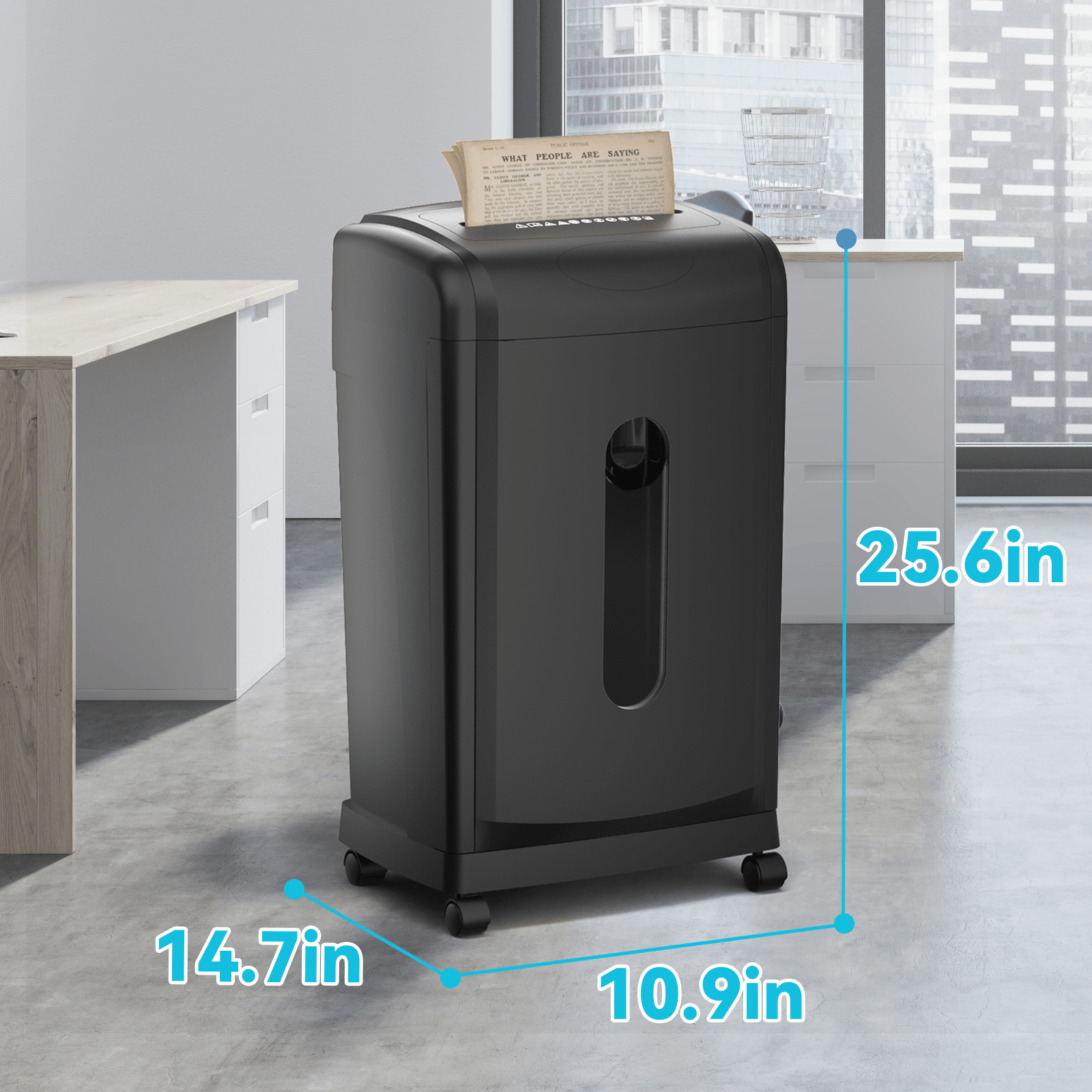 18 Blatt Cross Cut Paper Shredder, 7,93 Gallonen Hochleistungspapier/CD/Karte Ultra Quitet Shredder für Zuhause und Büro