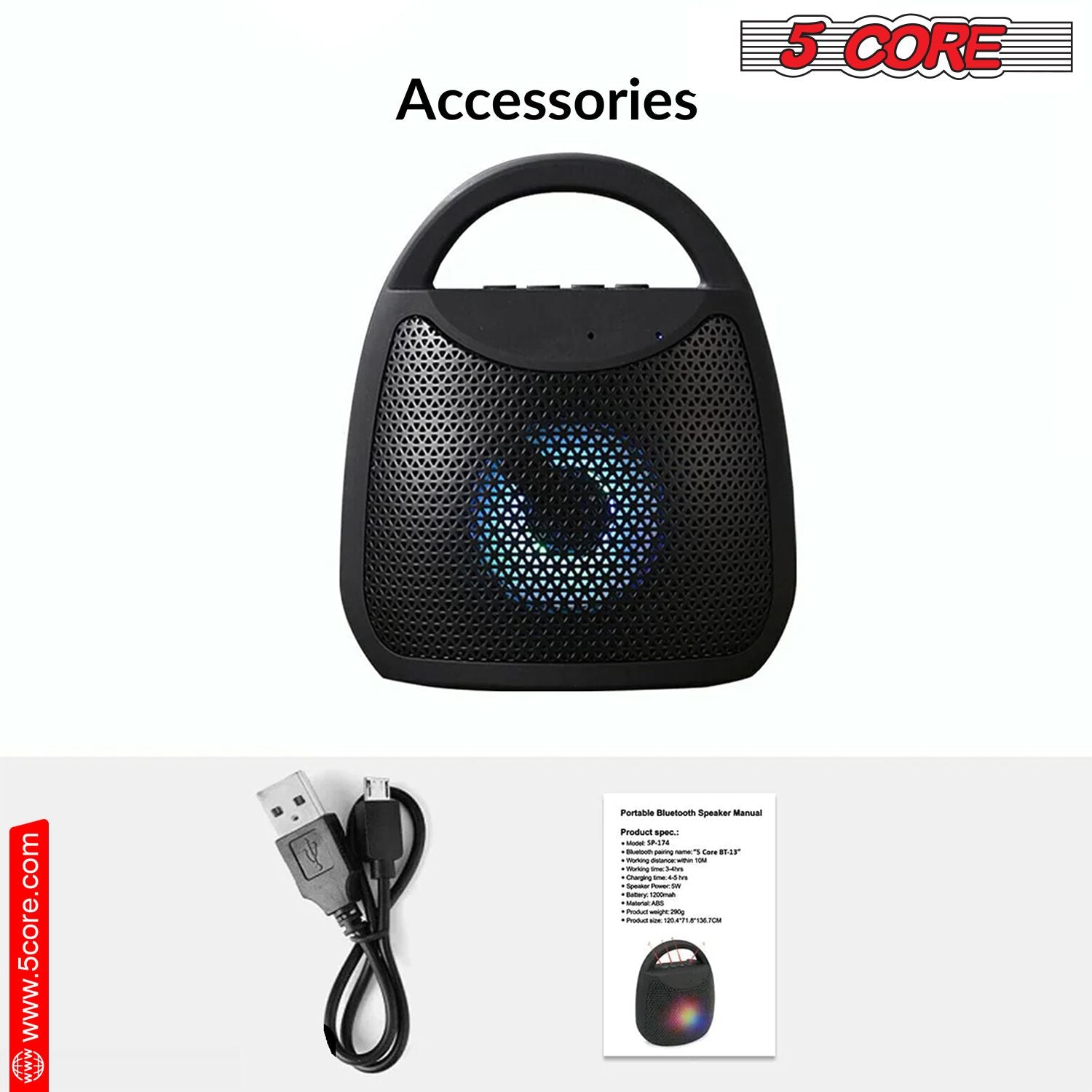 5 Core Bluetooth Speaker Wireless Outdoor Speakers bærbare vanntette høye små blå tann USB-bocinas for patio bassengfest strand hjem reiser bluetooth-13b