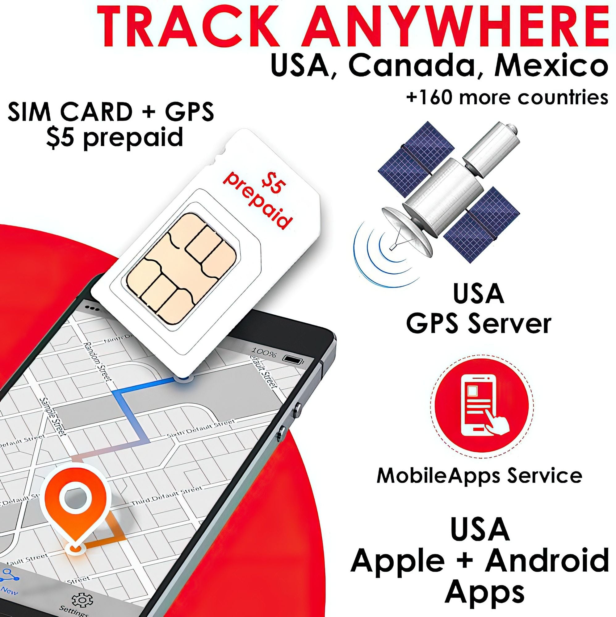 Cairt SIM airson inneal sgrùdaidh GPS GPS + tracadh air-loidhne