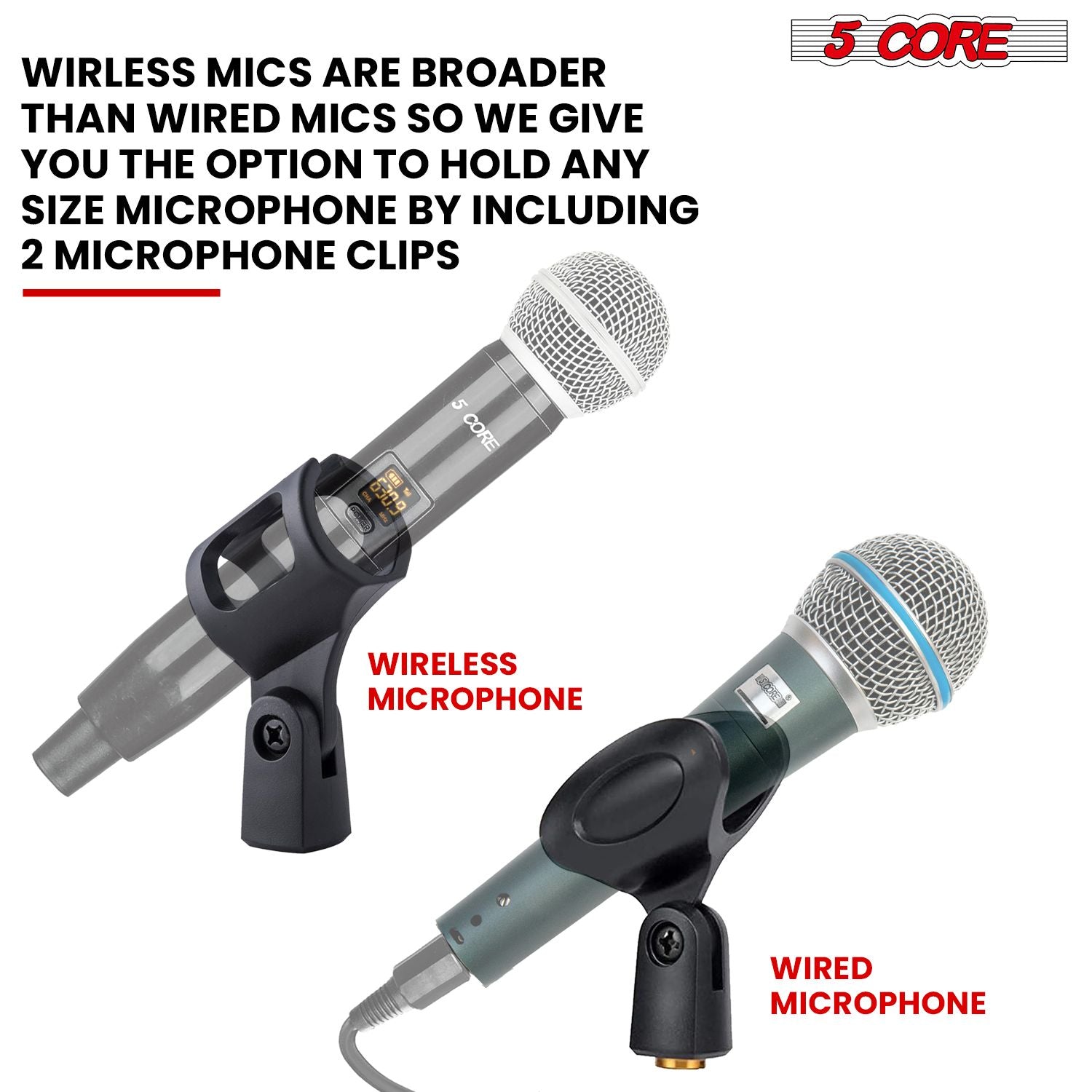 5 Seastán Micreafón Croí-Deasc Dubh • Airde inchoigeartaithe Airde In-Airde Lámh borradh • Sealbhóir Mic Tábla W Babhta Base Pad Frith-duillín • Gearrthóg Mic Uilíoch agus 3/8 '' agus 5/8 '' Adapter Snáithe- MSSB