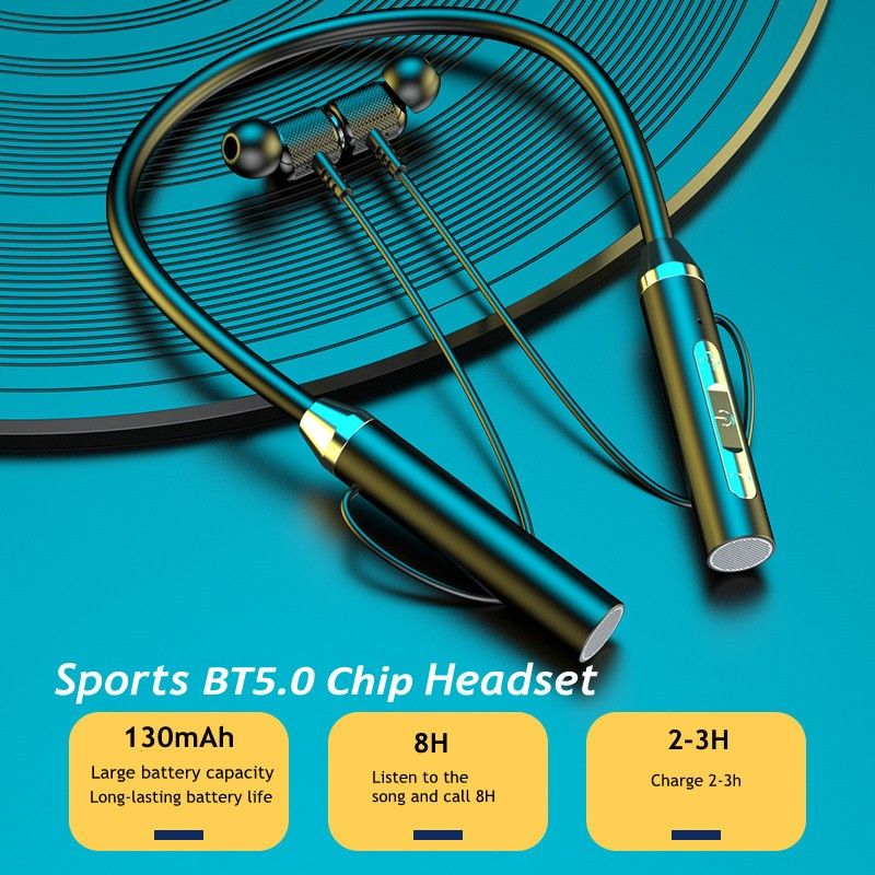 Headphone nirkabel bluetooth 5.0 neckband earphone magnetic sports tahan air tws earbud headset blutooth dengan mikrofon mikrofon mikrofon