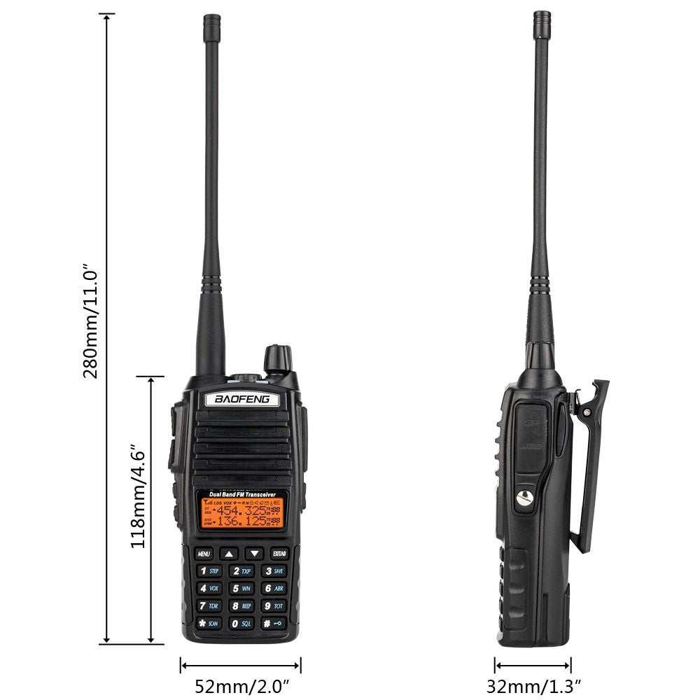 Baofeng UV-82 Walkie Talkie Dual Dual Band Radio 136-174MHz VHF & 400-520MHz UHF