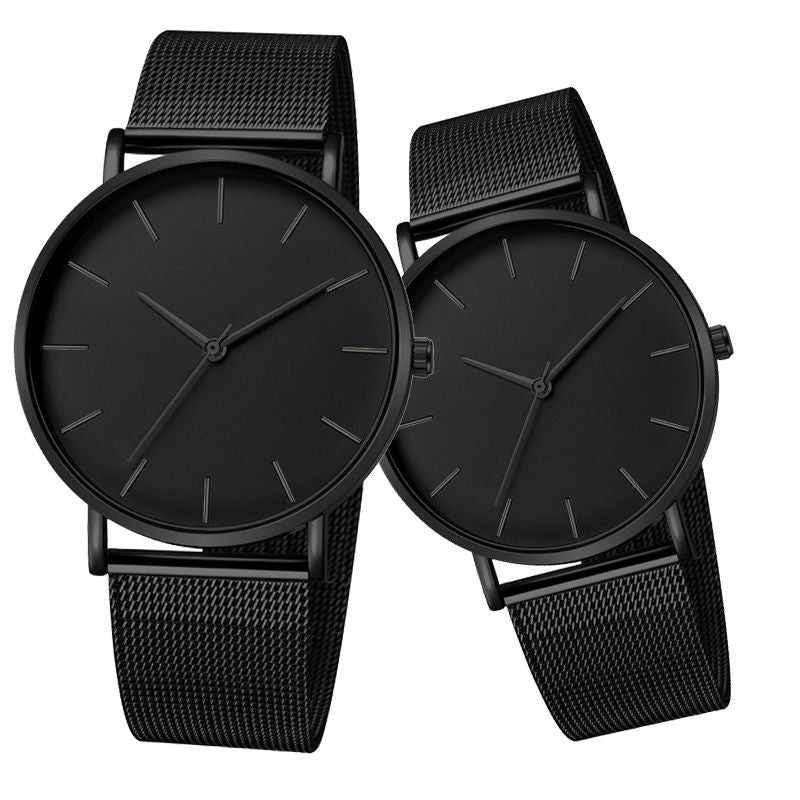 Minimalist Men Fashion Ultra Thin Watches Simple Men Business Stainless Steel Mesh Belt Quartz Watch Leisure Men Watch