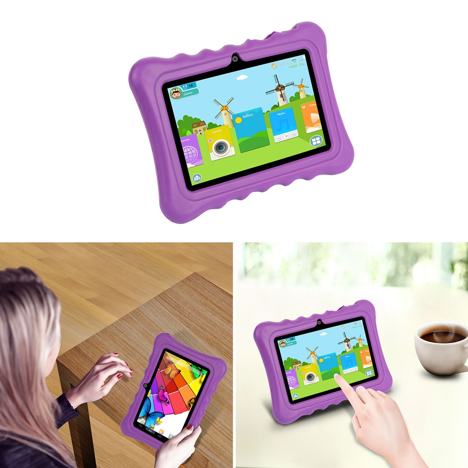 Cùis Silicone silicone snapoting snap-àite le seasamh airson 7 'tablaidean