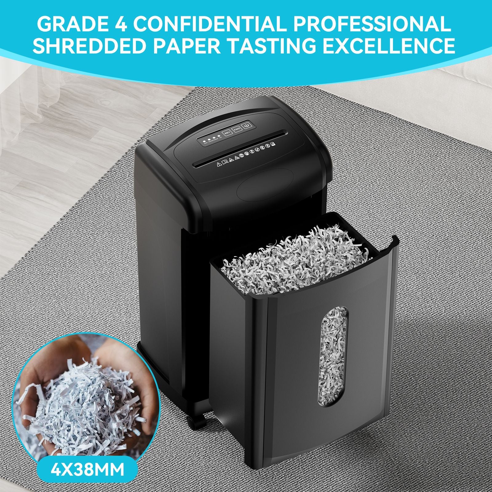 18 Blatt Cross Cut Paper Shredder, 7,93 Gallonen Hochleistungspapier/CD/Karte Ultra Quitet Shredder für Zuhause und Büro