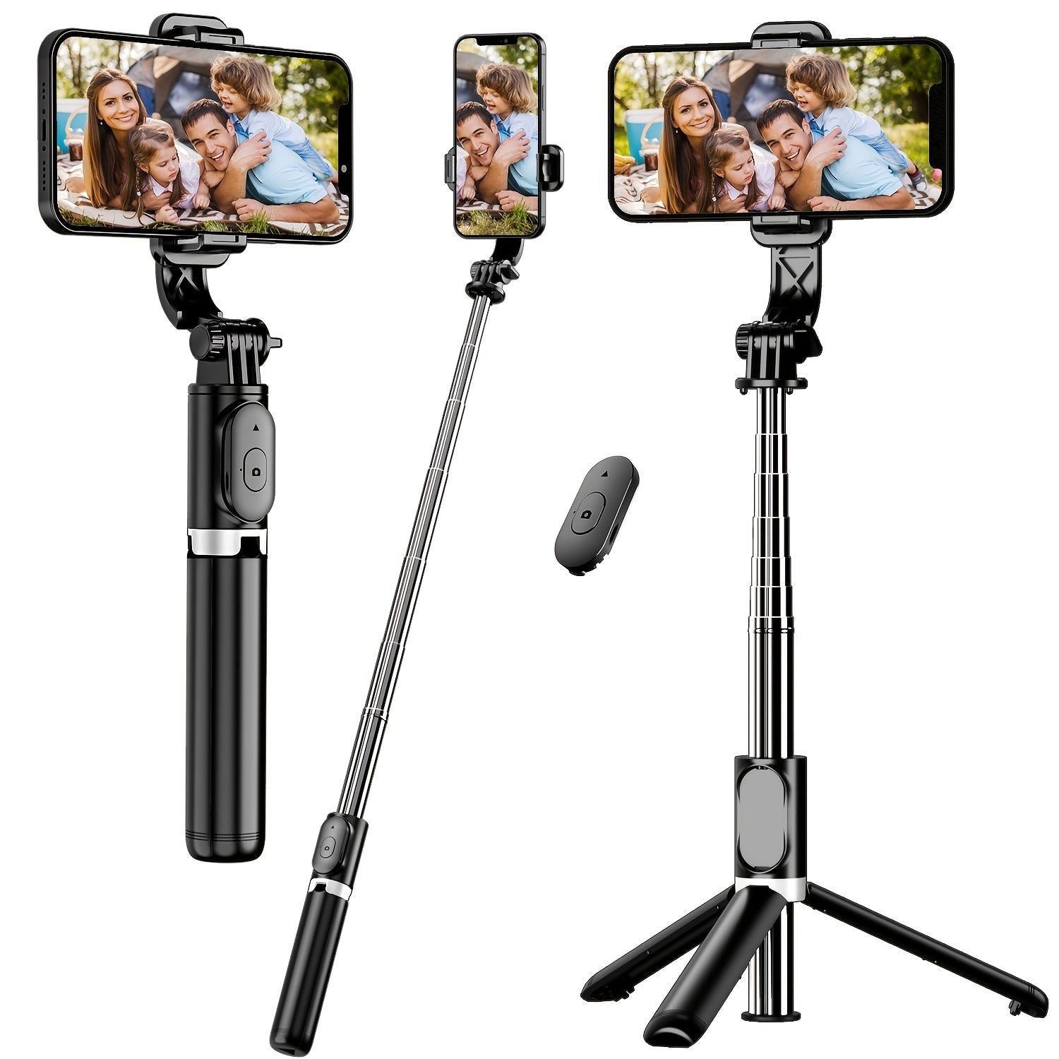 40 "Selfie Selfie Selfie Selfie Stick; Stand de trípode de teléfono inteligente con control remoto inalámbrico; Rotación de 360 ​​° para Apple iPhone Samsung Android Smartphones