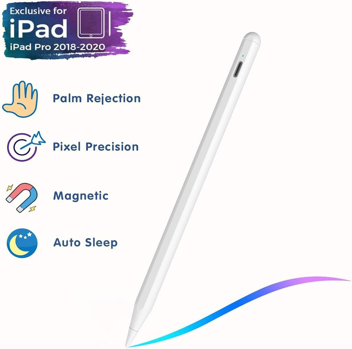 Stylus Pencil for Ipad 10Th & 9Th Generation, Active Pen with Palm Rejection Compatible with 2018-2023 Apple Ipad 10/9/8/7/6Th Gen/Ipad Pro 12.9 &11 Inches/Ipad Pro 6/5/4Th Gen/Ipad Air 5/4/3 Gen