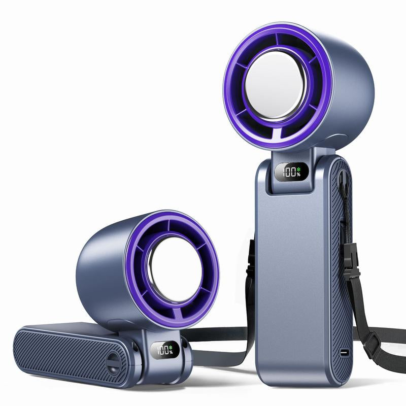 3-In-1 Portable Handheld Turbo Fan-100 Speeds, 13000 RPM, 12Hrs Cooling, Digital Display, 120° Rotation, USB Rechargeable Mini Hand Held Personal Fan for Travel, Indoor Desk Fan Portable Fan Fans Bunnings Industrial Fan Fan Blows Cold Air Household Items