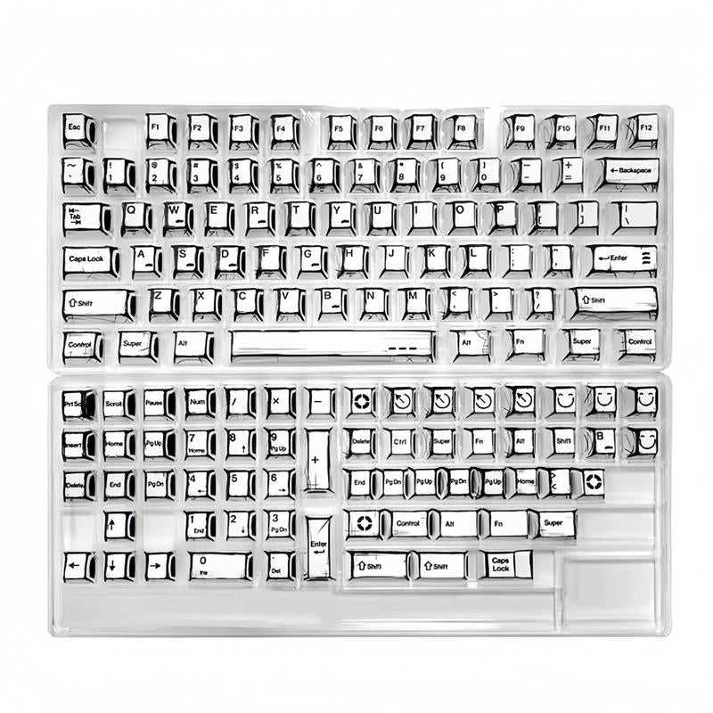 Comic Theme Keycap, PBT Thermal Sublimation Keycap, Highly Adaptable Cross Axis Magnetic Axis Mechanical Keyboard Keycap for Gaming