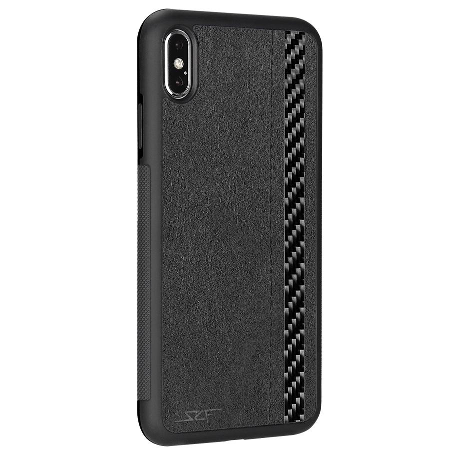 iPhone XS Max Alcantara & Real Carbon Fiber Case | Seri klasik