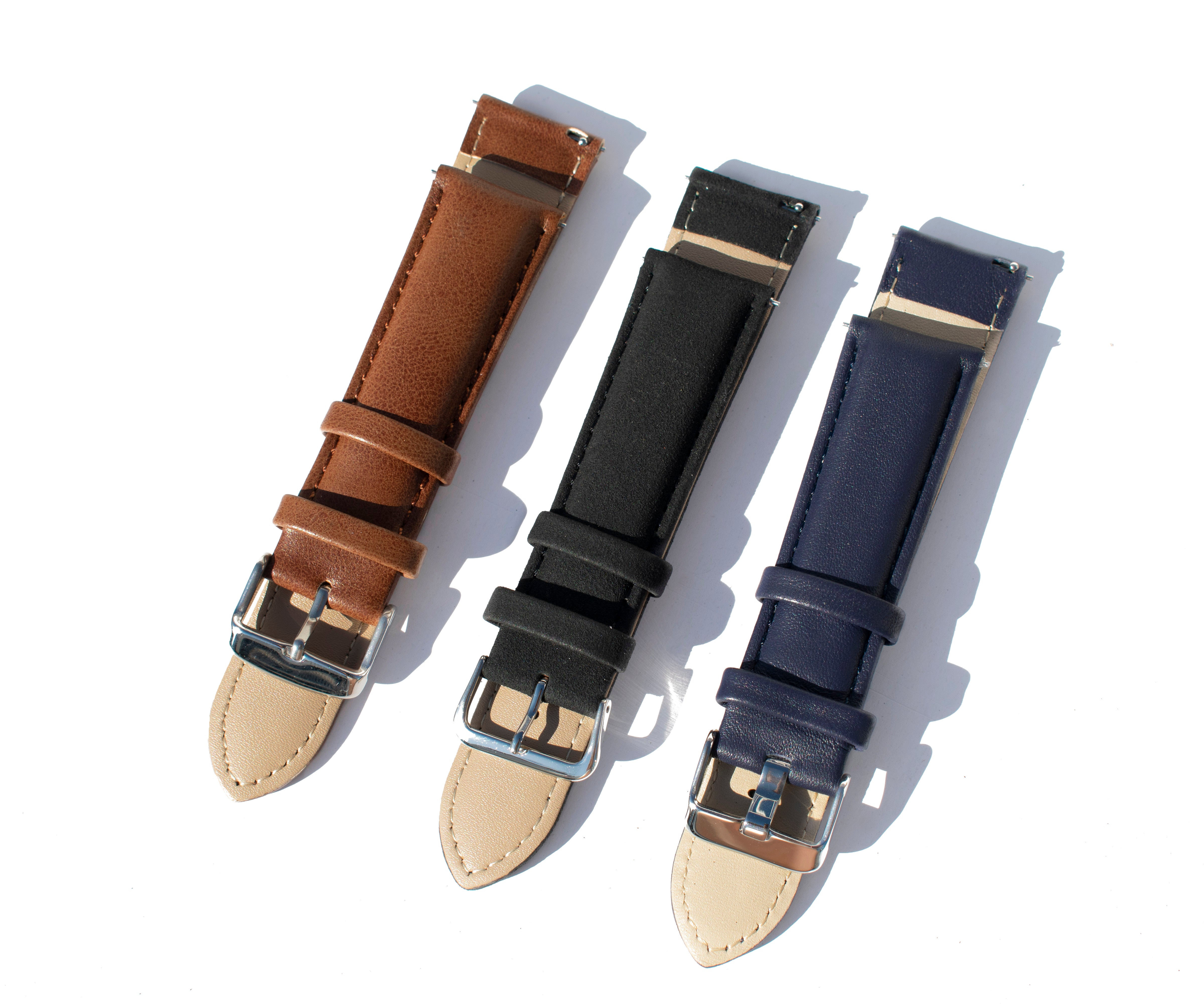 Quick-Release Genuine Leather Watch Straps